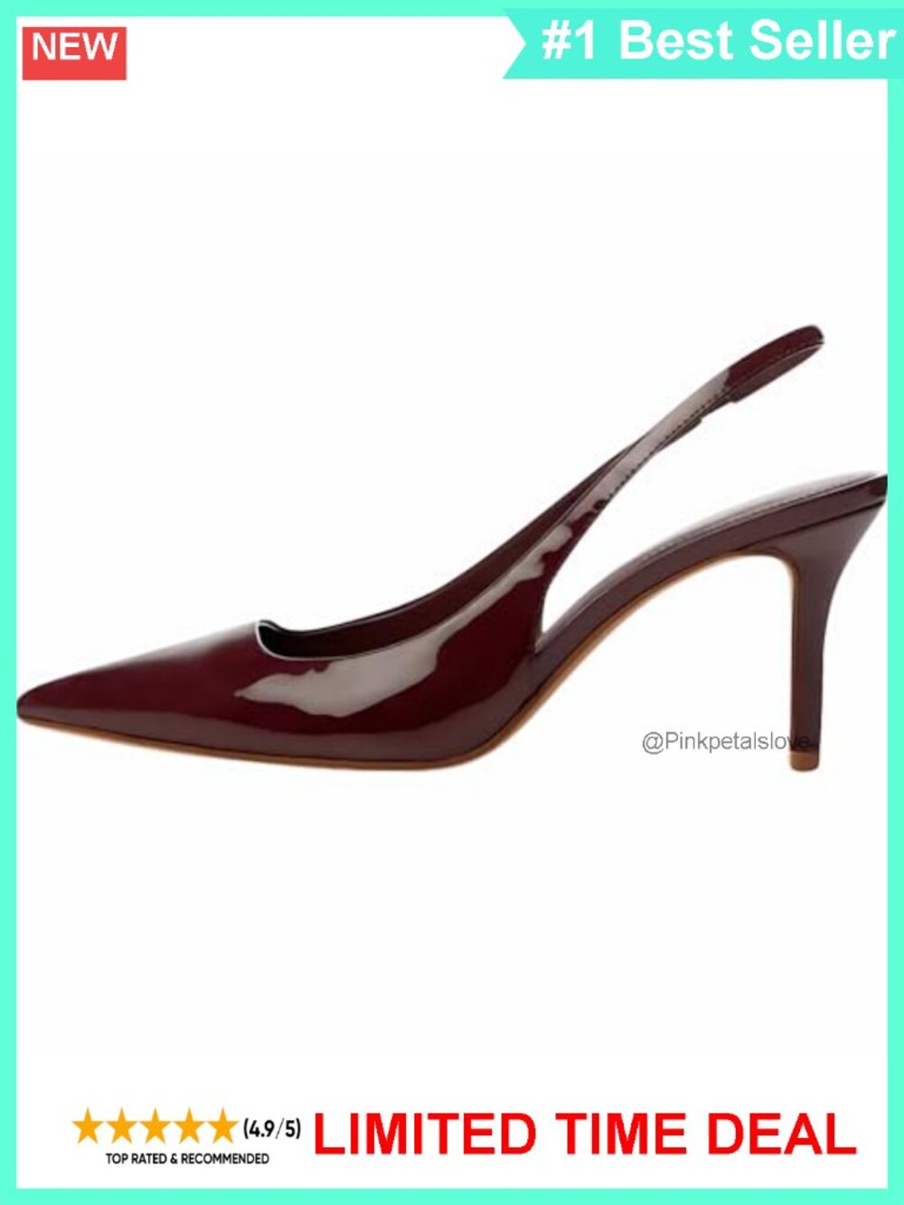 Slingback Kitten Heels Closed Pointed Toe Stiletto Patent Dress Pumps